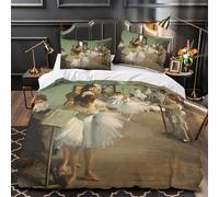 LXHASPIEO The Dance Class Comforter Covers for Boys Girls Quilt Cover Duvet Cover 3D Printed Degas with Zipper Closure Soft Microfiber Bedding Set with Pillow Cases 3 Pieces King(220x240cm)