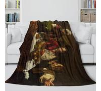 LXHASPIEO The Supper at Emmaus Cozy Blanket - Rembrandt Washable Fleece Blanket Birthday Gift for Hubby Boyfriend Girlfriend Neighbor - Sofa Bed Office Decor 50x60inch(127x152cm)