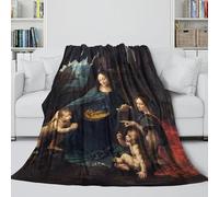 LXHASPIEO The Virgin of The Rocks Cozy Blanket - Da Vinci Blanket for Sofa Bed Chair Crib - Blanket for Birthday Gift for Hubby Boyfriend Girlfriend Neighbor All Seasons 50x60inch(127x152cm)