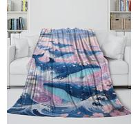 LXHASPIEO Whale Plush Blanket - Throws Birthday Gift for Sister Brother Nephew Niece Colleague - Multi-purpose Useful Addition To Sofa Bed Chair Decor 80x90inch(200x230cm)