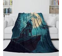 LXHASPIEO Wolf Cozy Blanket - Soft Blanket Birthday Gift for Hubby Boyfriend Girlfriend Neighbor - Bed Sofa Office Crib 40x50inch(100x130cm)