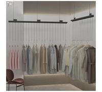 LXHELIVERY Boutique Retail Store Clothing Display Stand, Ceiling Garment Rack Wedding Dress Hanging Rack, Commercial Bedroom Organizer Shelf For Shopping Malls,1 PCS(Black,150x60 cm)