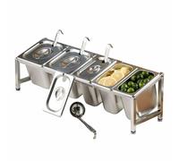 LXHELIVERY Commercial Spice Rack Set, Stainless Steel Spice Box Condiment Holder Kitchen Countertop Shelf Cabinet For Kitchen Restaurant Organization(78x18x20 cm)