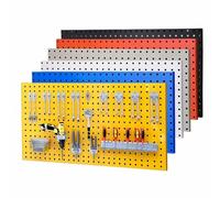 LXHELIVERY Metal Peg Board Kit with Pegboard Hooks Accessories, 1 PCS Pegboard Panels Pegboard Wall Organizer Tool Storage System for Garage Workbench Shed(Grigio,45x90 cm)