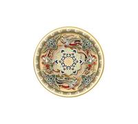 LXHELIVERY Wall Hanging Mural, Plug-in Power Supply Wall Sculptures Art With LED Light, Chinese Style Circular Mural For Home, Living Room, Study, Bedroom Decor(Gold-c,70x70cm/27.6x27.6)