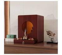 LXHELIVERY Wall-Mounted Shrine Altar,Pet Ashes House Pooja Table Chinese Buddhist Altar Shelf, Wood Buddha Altar Cabinet, For Temple Puja,Divination,Worship(Brown-a,40x30x48 cm)