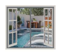 LXHFSH Magnetic Screen Window 70x125cm Magnetic Window Fly Screen, Hands-Free Mesh Fly Curtain Mosquito Net, Shuts Automatically, Anti-Mosquito Window Screen Mesh for All Kinds of Window, Gray-B