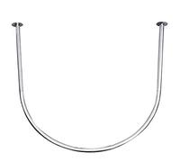 LXHONG Clothing Store Fitting Room Curtain Rod - U-shaped Ring Shelf - Dressing Room Wall Hanging Rod - Changing Room Track - Shower Curtain Rod (Color : Silver, Size : 90x90cm)