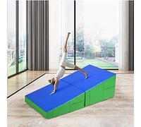 LXHONG Folding Gymnastics Cheese Wedge Incline Mat - Gym Tumbling Mat - for Home Exercise, Play, Aerobics - Easy to Carry & Store - Multiple Size (Color : Blue, Size : 120x65x35cm)