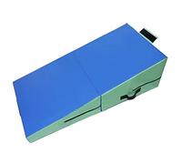 LXHONG Gymnastics Wedge Mat - Folding Incline Gymnastics Cheese Mat for Home Exercise, Aerobics - W/Carrying Handles - Custom Colors (Color : Blue-green, Size : 150x75x38cm)