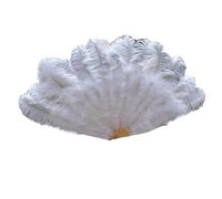 LXHZSY Feather Fan 1-2PCS Feather Fans 90-130cm Large Hand Held Folding Fan Carnival Stage Performance Accessorie(White,90CM 2PCS)