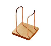 LXHZSY Paper Cup Holder Cup Storage Holder Water Tea Cups Dispenser Rack Shelf with Wooden Base Mug Display Stand Home Organizer(Beech Rose Gold)