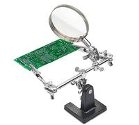 LXIANGN 2.5X Magnifying Helping Hands Soldering Station with Heavy Cast Iron Base, 360° Adjustable Alligator Clips for Soldering, Jewelry Making, Electronics Repair & DIY Crafts