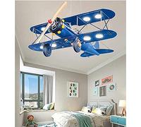 lxiluv Kids Ceiling Lights for Bedroom,Airplane Pendant Lamp, LED Dimmable Ceiling Light,for Nursery,Playroom and Kids Bedroom Boys Room,Blue