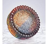 LXINMFEWY Home Ashtray Crystal Heavy Glass Ashtray Flower Round Glass Ashtray Holder Crystal Ash Tray High-grade Refined Glass Outside Decor