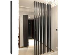 LXJBBD Room Divider 2pcs Black Frame Room Separator Wood, Customized Wall Partition Room Divider Floor to Ceiling Wooden Slats, Decorating Bed/Living Room/Cubicle