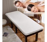 LXJDDLD 5cm Thick Spa Bed Mattress,Non-Slip Massage Table Memory Foam Topper without Holes,Square Head Protective Pad for Massage Accessories Camping Travel,White S,70x190cm 5cm
