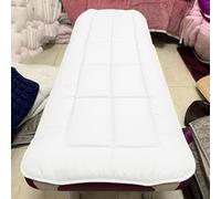 LXJDDLD Cotton Beauty Bed Mattress Topper with Square/Round/Trapezoidal Head,Massage Table Mattress with Face Breath Hole,Spa Bed Pad Protector for Lash Bed(Bed Not Included),White 2,R 80x190cm