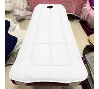 LXJDDLD Cotton Beauty Bed Mattress Topper with Square/Round/Trapezoidal Head,Massage Table Mattress with Face Breath Hole,Spa Bed Pad Protector for Lash Bed(Bed Not Included),White 1,S 60x180cm