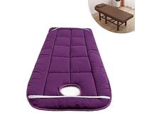 LXJDDLD Lash Bed Cushion Cover,Non-Slip Spa Bed Padding,Massage Table Pad,Round Head Massage Table Mattress Topper with Breathing Holes,for Tattoo Table Beauty Salon Bed,Purple,R 70x190cm