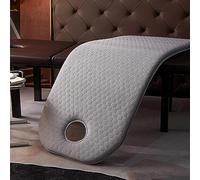 LXJDDLD Non-Slip Memory Foam Mattress Topper for Massage Table,Solid Color SPA Bed Mattress Pad,Beauty Salon Spa Bed Mattress with Breath Hole,Square/Round/Trapezoidal Head,Gray R,60x180cm 5cm