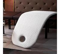 LXJDDLD Non-Slip Memory Foam Mattress Topper for Massage Table,Solid Color SPA Bed Mattress Pad,Beauty Salon Spa Bed Mattress with Breath Hole,Round Head,White1 R,70x190cm 5cm