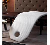 LXJDDLD Non-Slip Memory Foam Mattress Topper for Massage Table,Solid Color SPA Mattress Pad,Beauty Salon Spa Bed Mattress with Breath Hole,Trapezoidal Head,White1 T,70x190cm 5cm