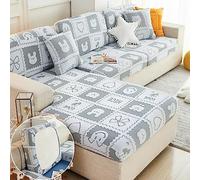 LXJDDLD Sofa Cushion Covers,Stretch Couch Cushion Slipcovers Replacement,Universal Sofa Cover,L Shape Separate Cushion Couch Chaise Cover,Chaise Lounge Sofa Slipcover,Gray,Large 4 Seater