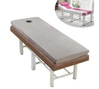 LXJDDLD Topper for Massage Bed,1.6/3.1 Inch Memory Foam Massage Table Pad,High Density Foam Lash Bed Cushion with Removable Cover,Square/Round/Trapezoidal Head Spa Bed Padding,Grey 8cm,S 70x190cm