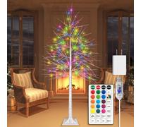 LXJIN 7FT LED Lighted Birch Tree with 17 Colors & 8 Modes, RGBW LED Tree for Home, Festival, Christmas Decor