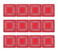 LXJLXD 12pcs Cashew Flower Print Headscarf Large Square Head Scarf Fashion Bandana Headscarf for Outdoor Activity(Big Red)