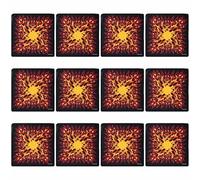 LXJLXD 12pcs Flame Printing Squared Handkerchief Light Weight Headscarf Skull Pattern for Sports and Daily Wear(Style 1)