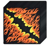 LXJLXD 12pcs Flame Printing Squared Handkerchief Light Weight Headscarf Skull Pattern for Sports and Daily Wear(Style 4)
