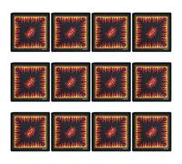 LXJLXD 12pcs Flame Printing Squared Handkerchief Light Weight Headscarf Skull Pattern for Sports and Daily Wear(Style 2)