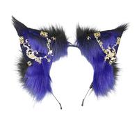 LXJLXD Cosplay Cat Ear Hairband with Alloy Earring Woman Teens Headband for Movie Enthusiasts Anime Theme Gatherings Hairband(Blue)