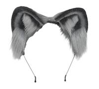 LXJLXD Cosplay Cat Ear Headband Woman Students Cosplay Anime Character Gatherings Hairband Cat Plush Christmas Hair Hoop(Gray Black)