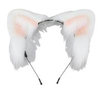 LXJLXD Cosplay Cat Ear Headband Woman Students Cosplay Anime Character Gatherings Hairband Cat Plush Christmas Hair Hoop(White Pink Cochlea)