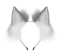 LXJLXD Ear Headband,Party Headbands,Maid Hairhoop Cat Ear Hairband Bendable Ear Headbands Costume Hairhoop Girl Theme Party Supply Subcultures Headwear(gray)