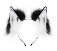 LXJLXD Ear Headband,Party Headbands,Maid Hairhoop Cat Ear Hairband Bendable Ear Headbands Costume Hairhoop Girl Theme Party Supply Subcultures Headwear(black and white)