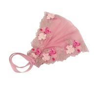 LXJLXD Elegant Embroidered Mantilla Head Wrap Soft Hair Bandana Hairpieces Lace Scarf Headwear for Religious Prayer(Pink)