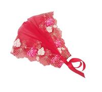 LXJLXD Elegant Embroidered Mantilla Head Wrap Soft Hair Bandana Hairpieces Lace Scarf Headwear for Religious Prayer(Red)