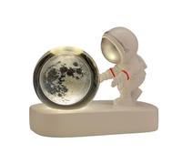 LXJLXD Enchanting Sculpture Space Walking Night Light Small Woman Girl Astronauts Sculpture Moon Decors