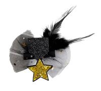 LXJLXD Graduation Mesh Hair Clip for Adult Kids Graduation Theme Hairpin Party Side Clip Bachelor Hat Barrettes(Golden Five Pointed)