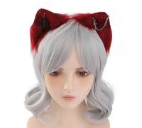 LXJLXD Halloween Cats Ear Hairband with Metal Earring Role Play Cats Ear Headbands Realistic Cat Ear Hairband for Girl Makeup