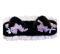 LXJLXD Maid Hairhoop Plush Cat Ear Headband Cosplay Costume Halloween Party Headdress Women AnimeExpo Headwear(Purple)