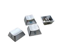 LXJLXD Metal Keycap WASD Side Engraving Alloy Key Button Keycaps for Mechanical Keyboards Customized Keycap Set 4PCS(Silver)