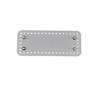 LXJLXD PU Leather Bag Bottoms with 44 Holes Handmade Rectangle Bag Bottom Shaper Crochet Bag Accessories for Knitting Bags(Silver)