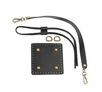 LXJLXD Square Bag Bottom & Drawstring Handle Set Hand Woven Bag Accessories Bucket Purse Shoulder Bag Repair for Girl Women(Black)