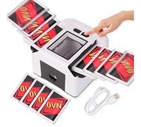 Lxjmcwio Automatic Card Shuffler 1-2 Decks, Low Noise Fast Shuffle, 2000 mAH USB-C Rechargeable Electric Card Shuffler, One-Press Auto Shuffling Machine for UNO Poker Blackjack Skip-Bo Phase 10