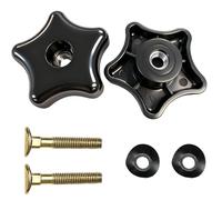LXJZCP 2-Piece Handle Knob and Bolt Kit with Curved Washers for Toro Lawn Mowers/Snow Blowers, Rust-Resistant Iron Bolts, Plastic Knobs with Built-in Metal Screw(3-Piece Combination Set x2)